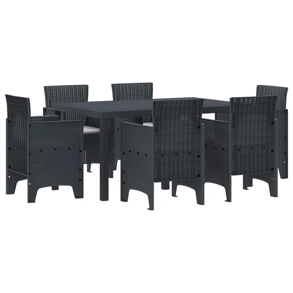 Ensemble de salle à manger pour jardin 7 pcs Anthracite