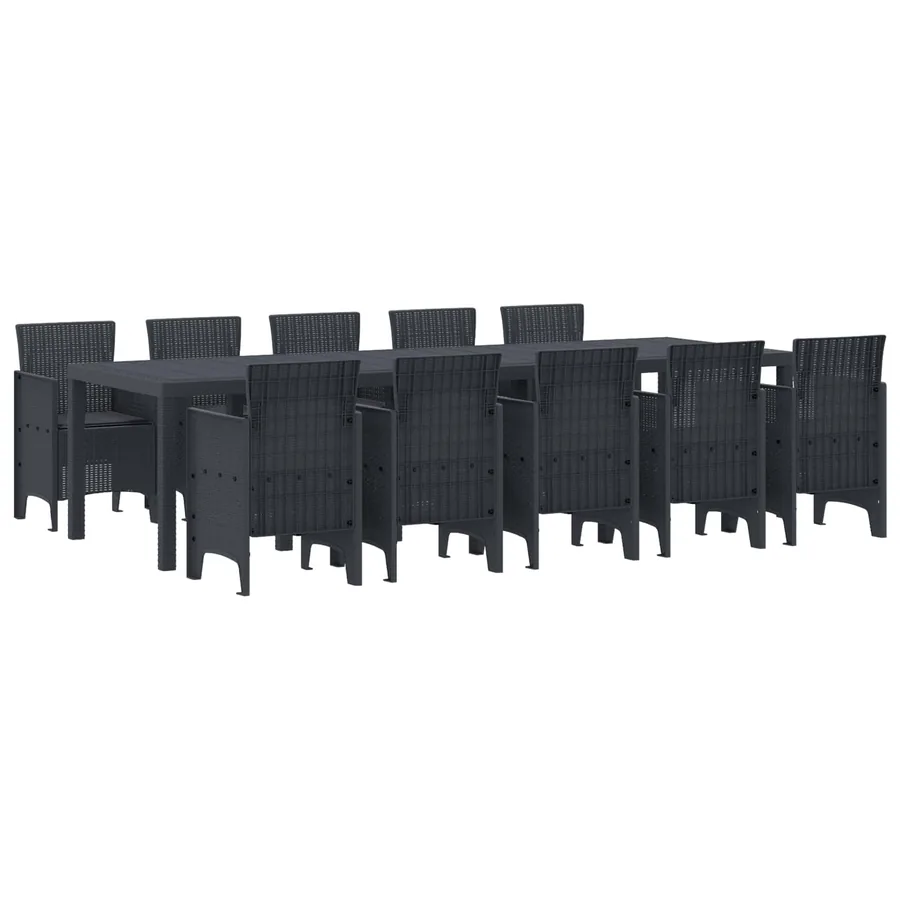 Ensemble de salle à manger pour jardin 11 pcs Anthracite