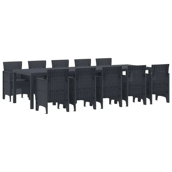Ensemble de salle à manger pour jardin 11 pcs Anthracite