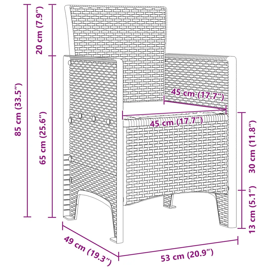 Ensemble de salle à manger pour jardin 11 pcs Anthracite - 4