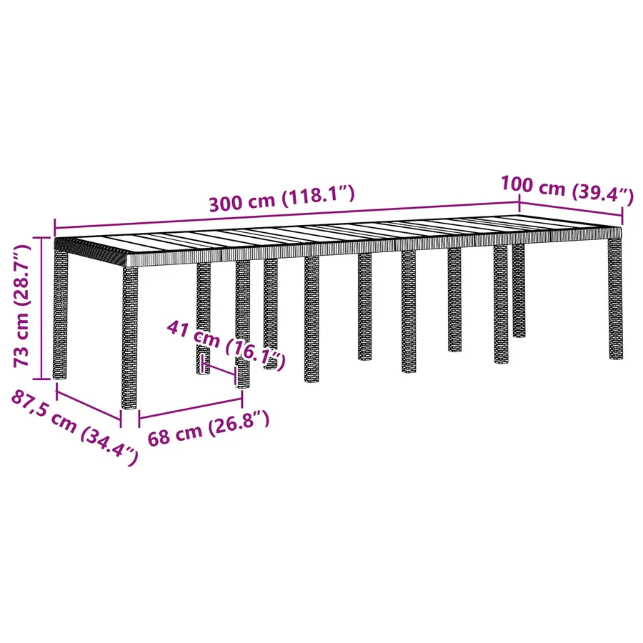 Ensemble de salle à manger pour jardin 11 pcs Anthracite - 5