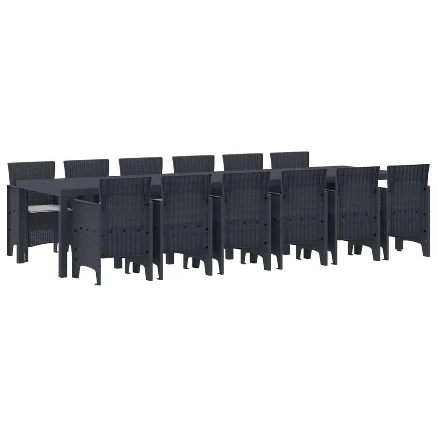 Ensemble de salle à manger pour jardin 13 pcs Anthracite