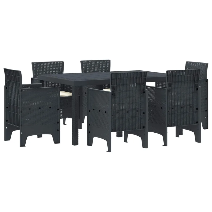Ensemble de salle à manger pour jardin 7 pcs Anthracite