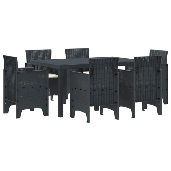 Ensemble de salle à manger pour jardin 7 pcs Anthracite