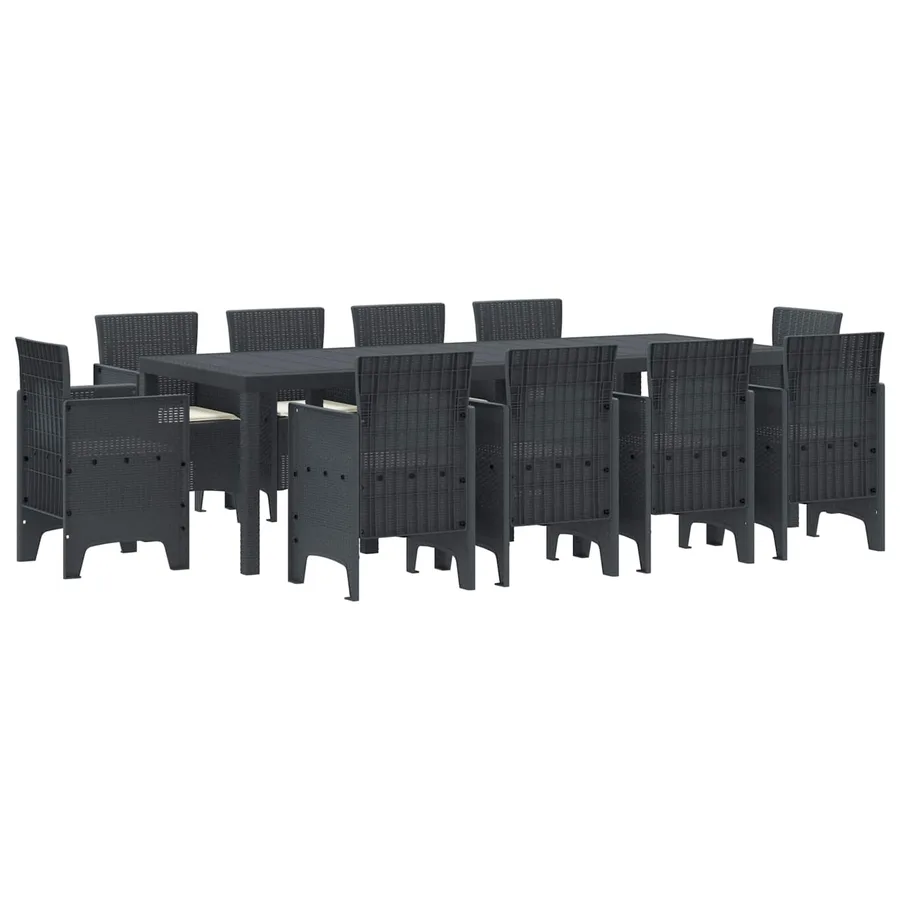 Ensemble de salle à manger pour jardin 11 pcs Anthracite - 2