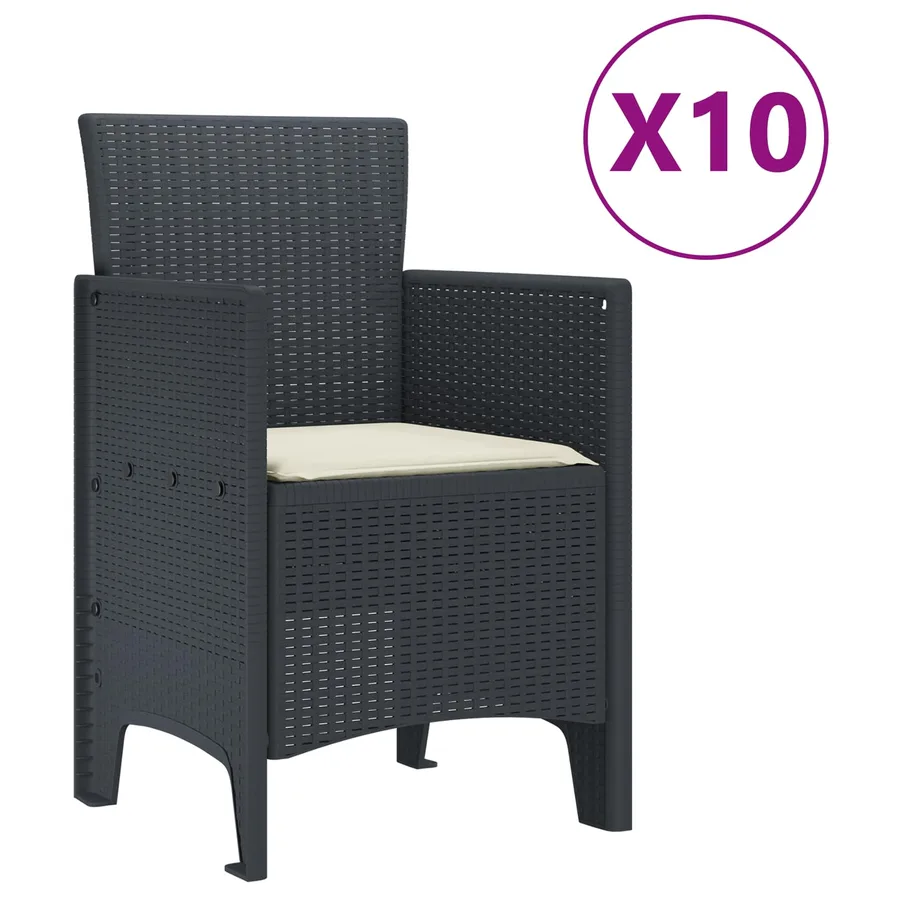 Ensemble de salle à manger pour jardin 11 pcs Anthracite - 5