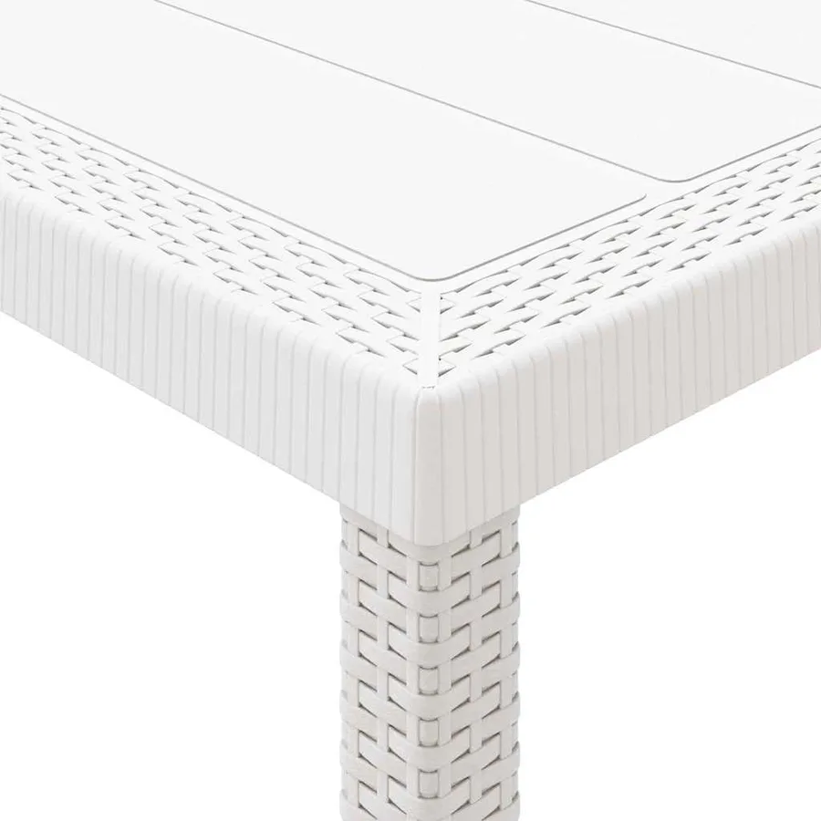 Ensemble de salle à manger pour jardin 13 pcs Blanc - 7