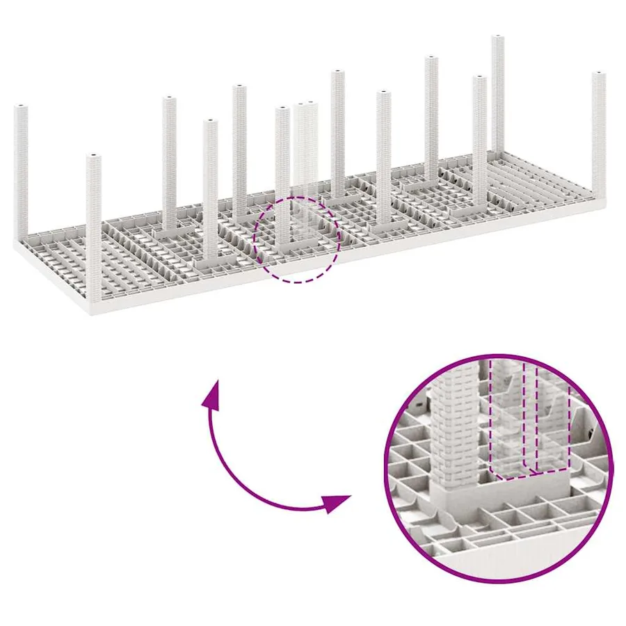 Ensemble de salle à manger pour jardin 13 pcs Blanc - 9