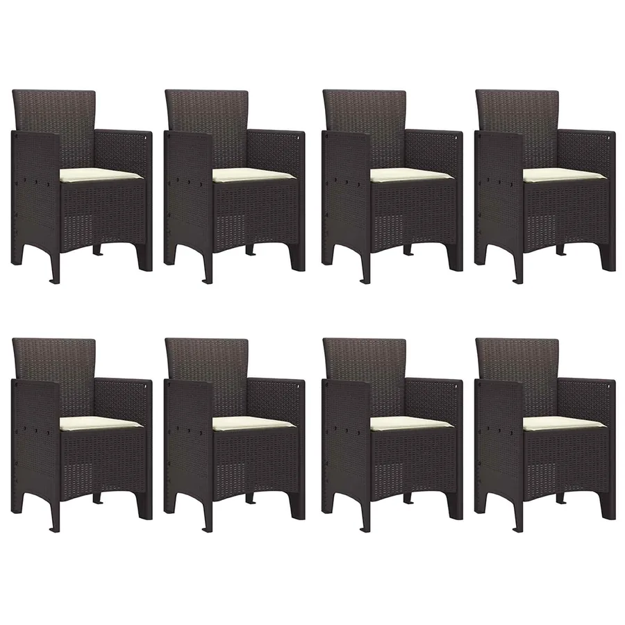 Ensemble de salle à manger pour jardin 9 pcs Marron - 5