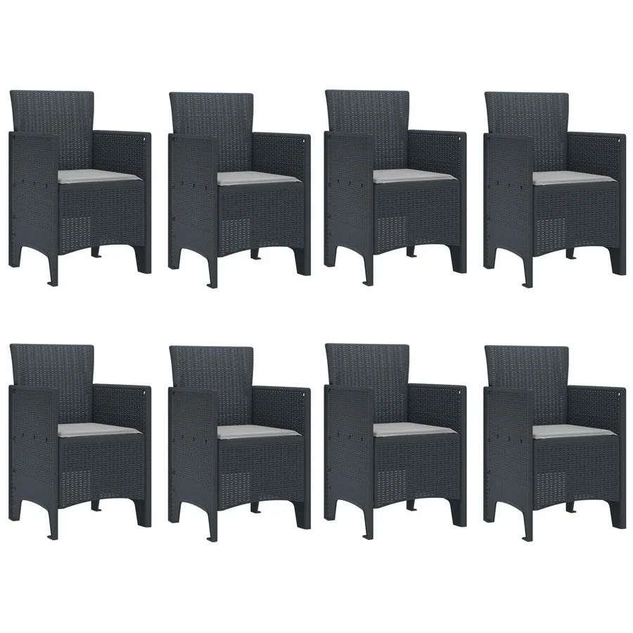 Ensemble de salle à manger pour jardin 9 pcs Anthracite - 5