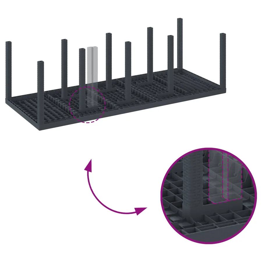 Ensemble de salle à manger pour jardin 9 pcs Anthracite - 9