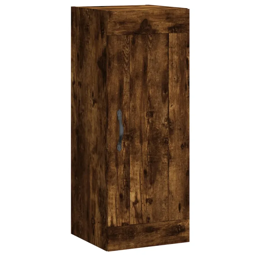 Buffet haut Chêne fumé 34,5x34x180 cm Bois d'ingénierie - 8