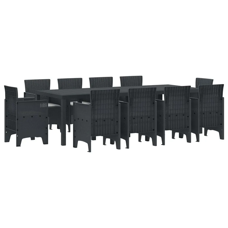 Ensemble de salle à manger pour jardin 11 pcs Anthracite - 2
