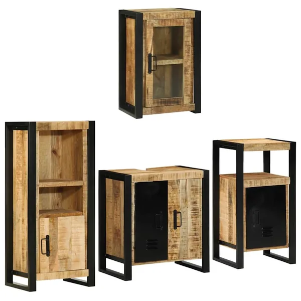 Ensemble de mobilier de salle de bain avec étagère 4 pcs