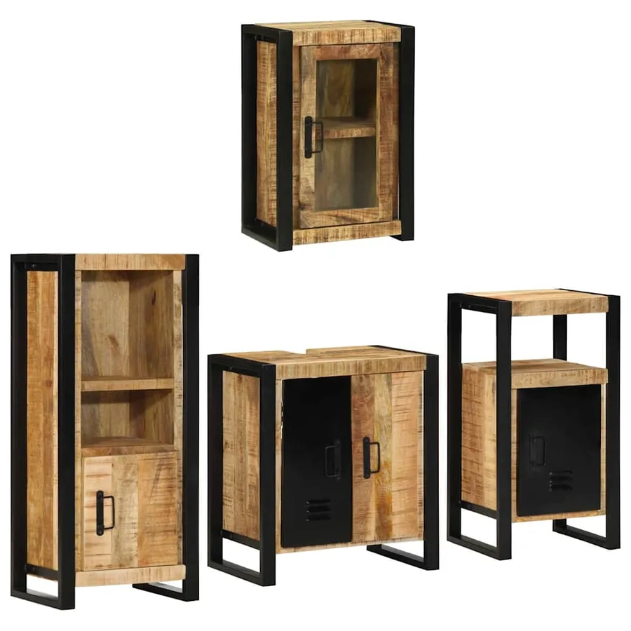 Ensemble de mobilier de salle de bain avec étagère 4 pcs - 3