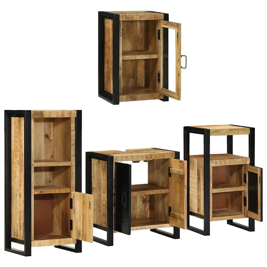 Ensemble de mobilier de salle de bain avec étagère 4 pcs - 4