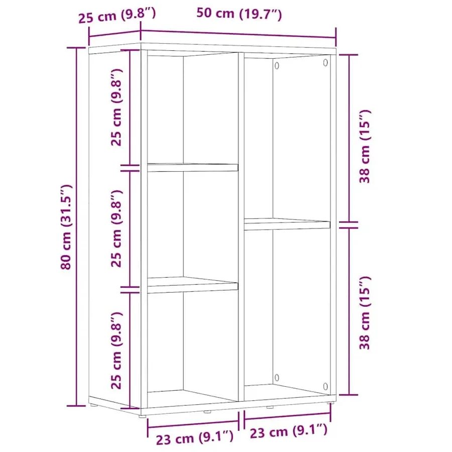 Bibliothèque/Buffet Chêne sonoma 50x25x80 cm Bois d’ingénierie - 11