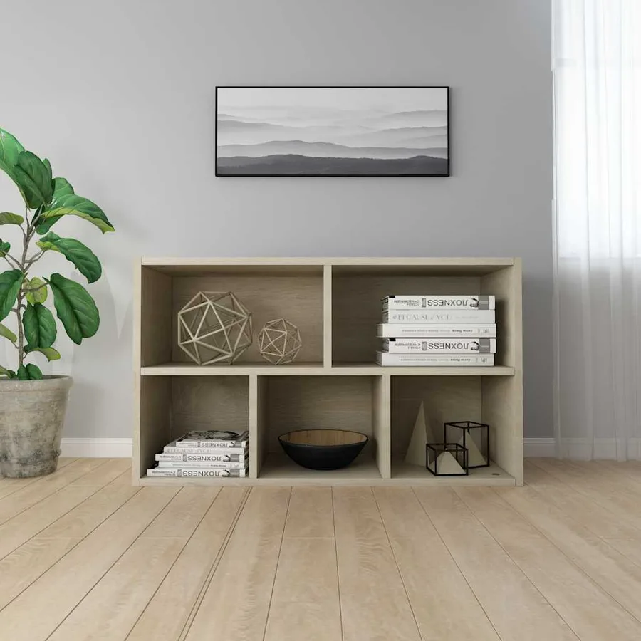 Bibliothèque/Buffet Chêne sonoma 50x25x80 cm Bois d’ingénierie - 6