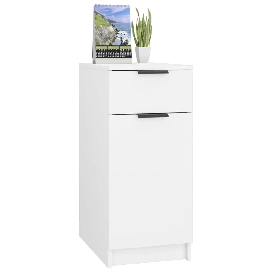 Armoire de bureau Blanc 33,5x50x75 cm Bois d'ingénierie - 4