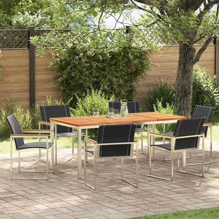 Ensemble de salle à manger pour jardin 7 pcs