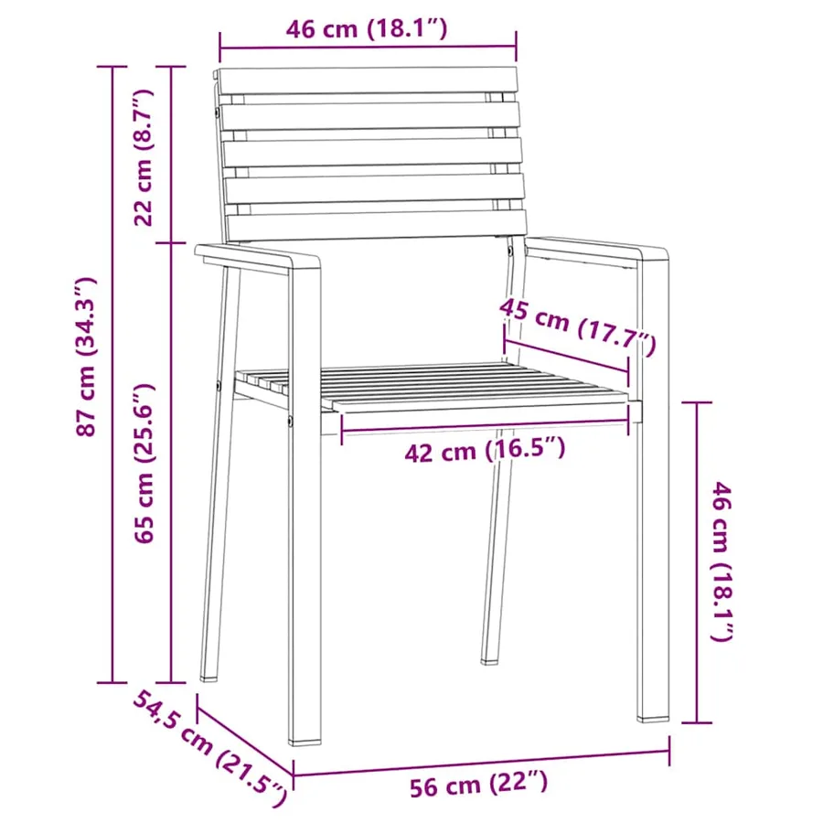 Ensemble de salle à manger pour jardin 7 pcs - 13