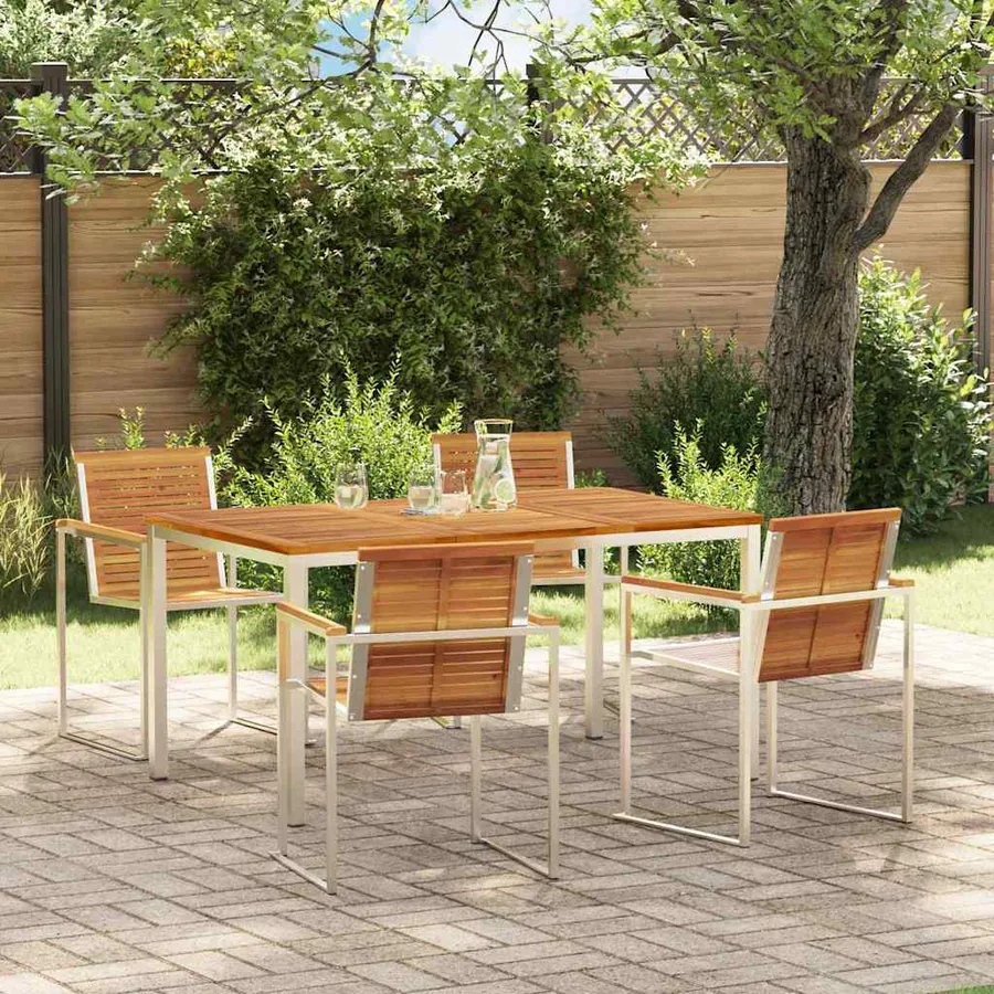 Ensemble de salle à manger pour jardin 5 pcs