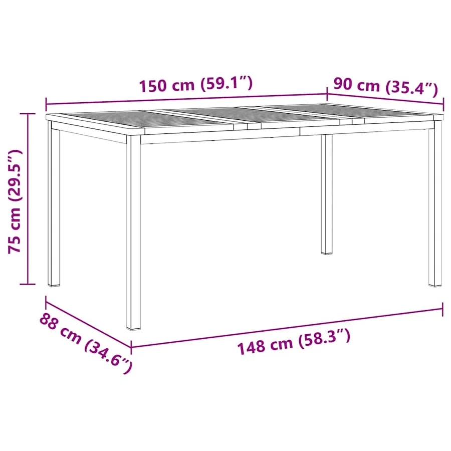 Ensemble de salle à manger pour jardin 5 pcs - 12