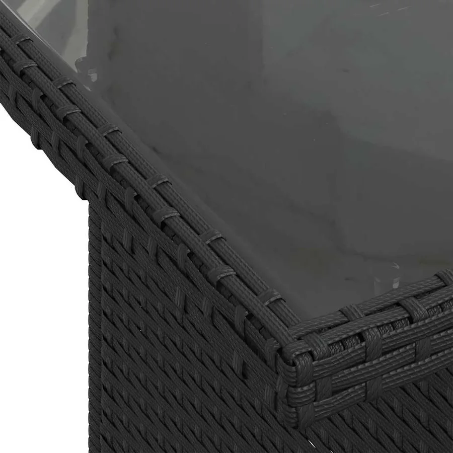 Ensemble de canapé de jardin avec coussin 8 pcs Noir Poly rotin - 8