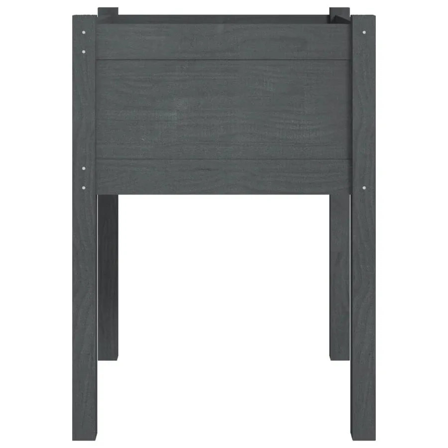 Jardinière Gris 50x50x70 cm Bois de pin massif - 4