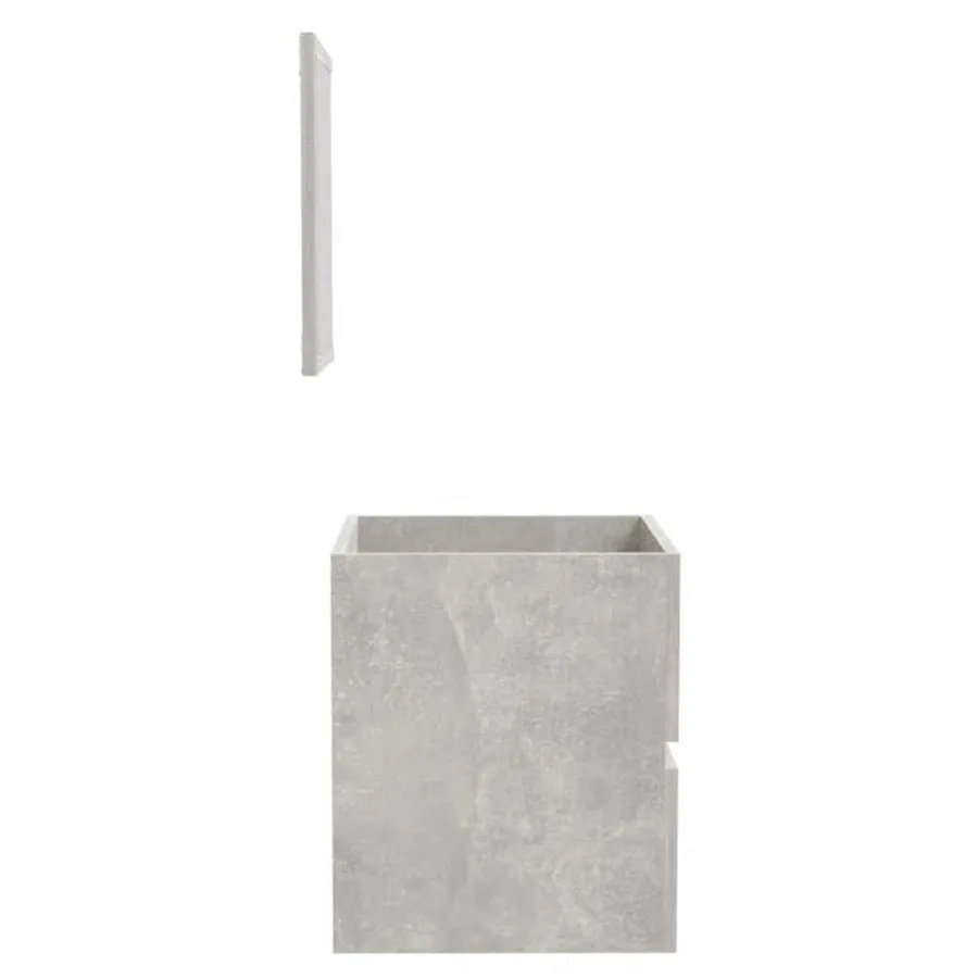 Armoire de bain avec miroir gris béton bois d'ingénierie - 7
