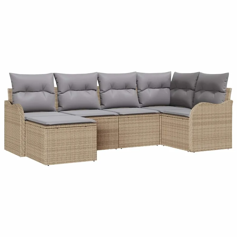 Ensemble de canapé de jardin Beige polyrotin - 2