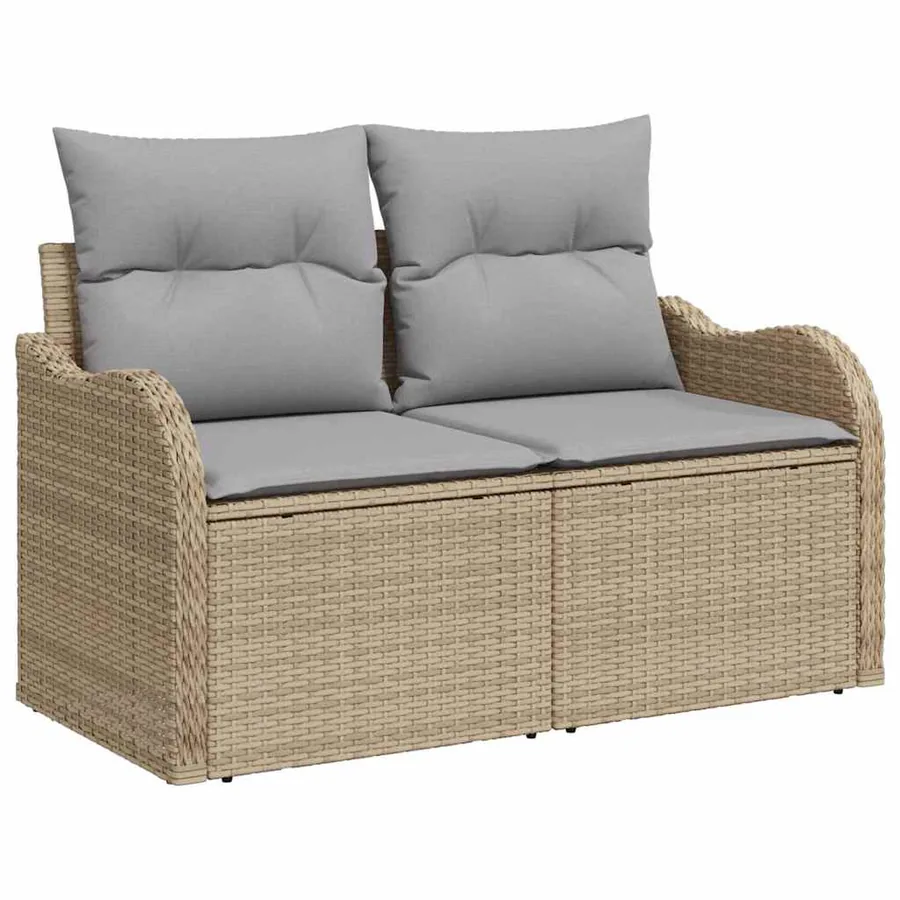 Ensemble de canapé de jardin 4 pcs Beige polyrotin - 4