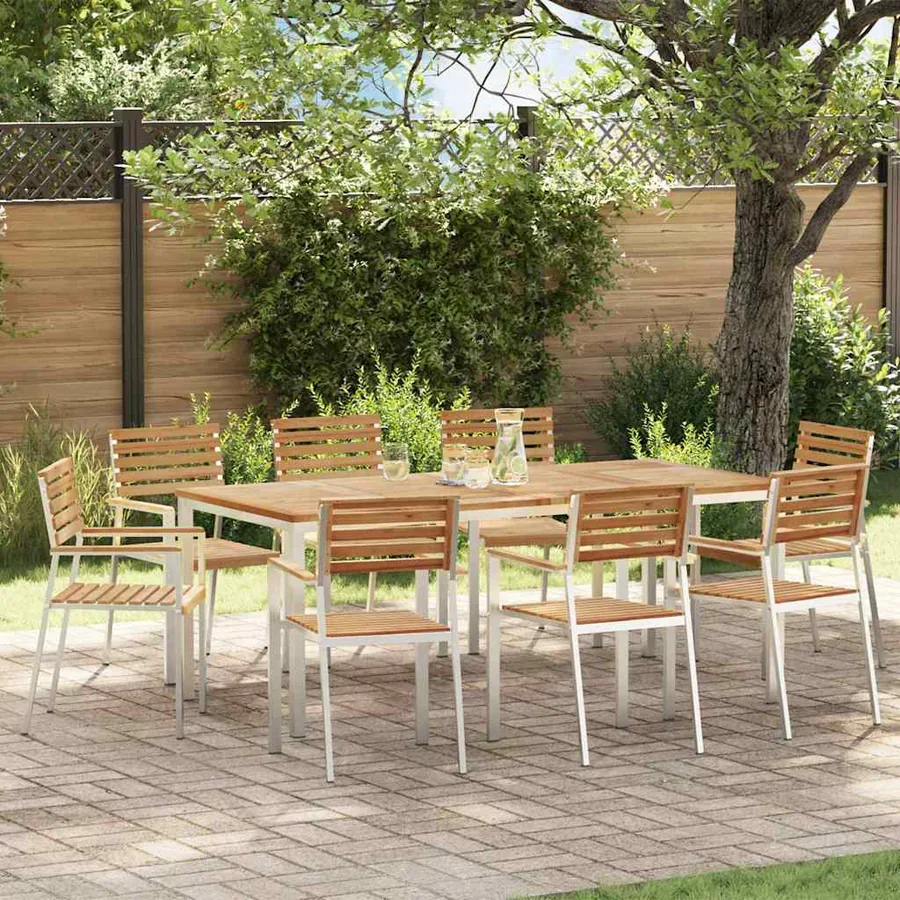 Ensemble de salle à manger pour jardin 9 pcs