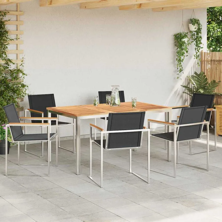 Ensemble de salle à manger pour jardin 7 pcs - 4