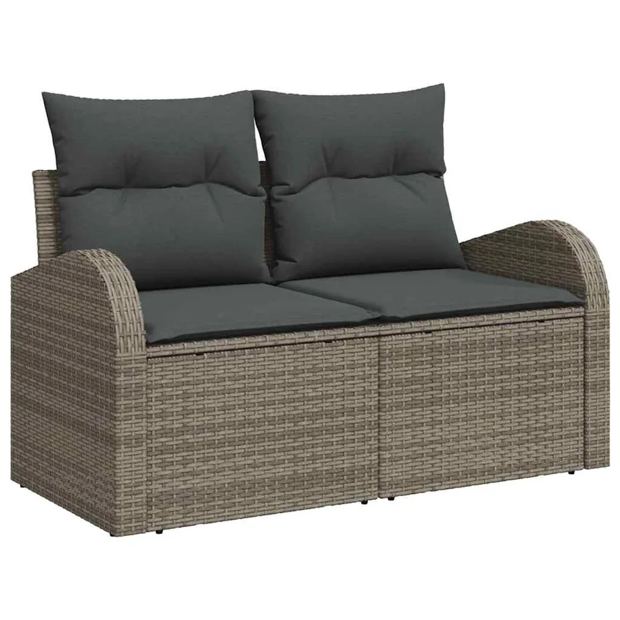 Ensemble de Canapés avec coussin 6 pcs Gris polyrotin - 7
