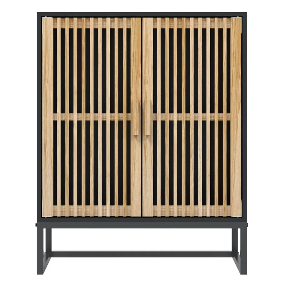 Buffet noir 60x30x75 cm bois d'ingénierie - 4