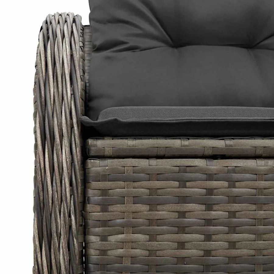 Canapé de jardin avec coussin Gris 121 x 62 x 69cm polyrotin - 6