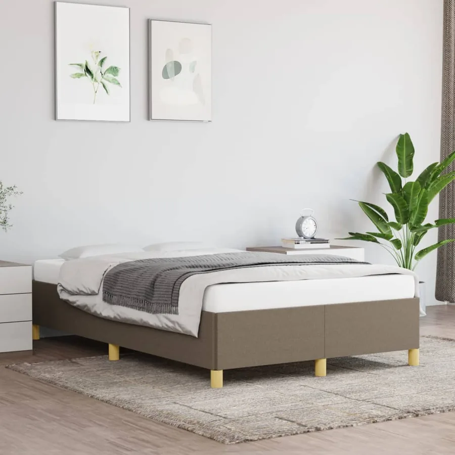 Cadre de lit sans matelas taupe 120x200 cm tissu