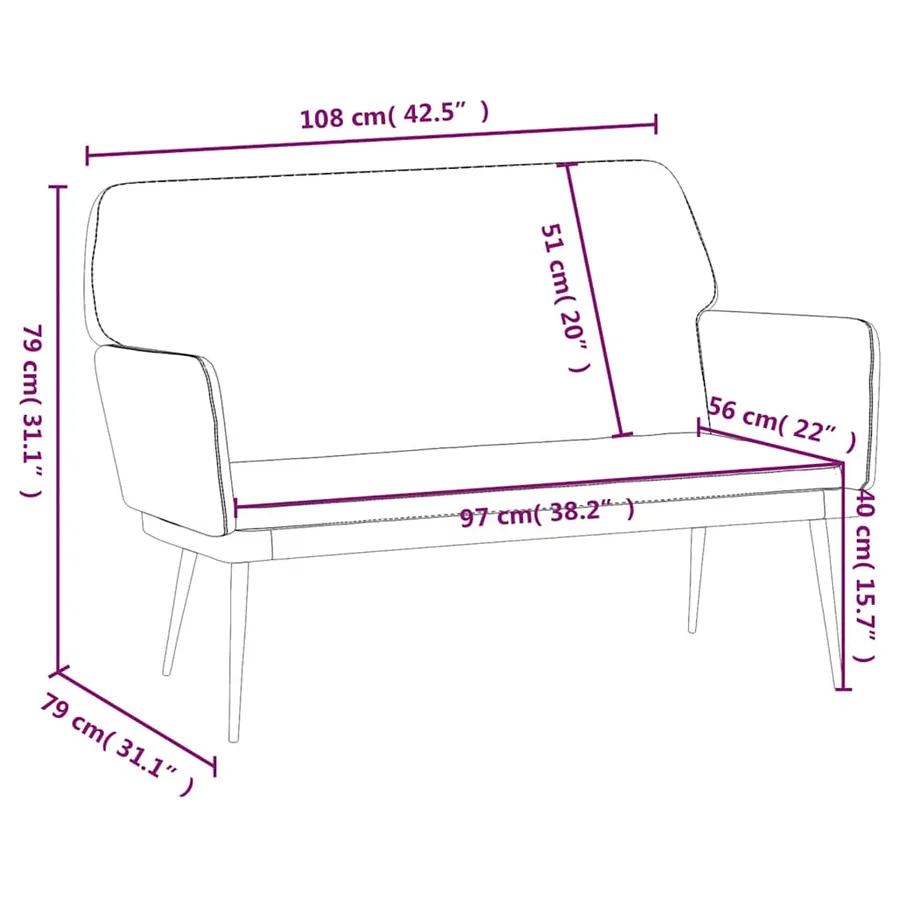 Banc Vert foncé 108x79x79 cm Velours - 8