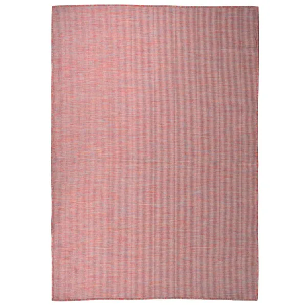 Tapis à tissage plat d'extérieur 160x230 cm Rouge