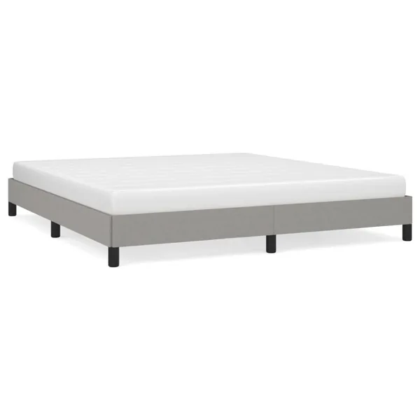 Cadre de lit sans matelas gris clair 160x200 cm tissu