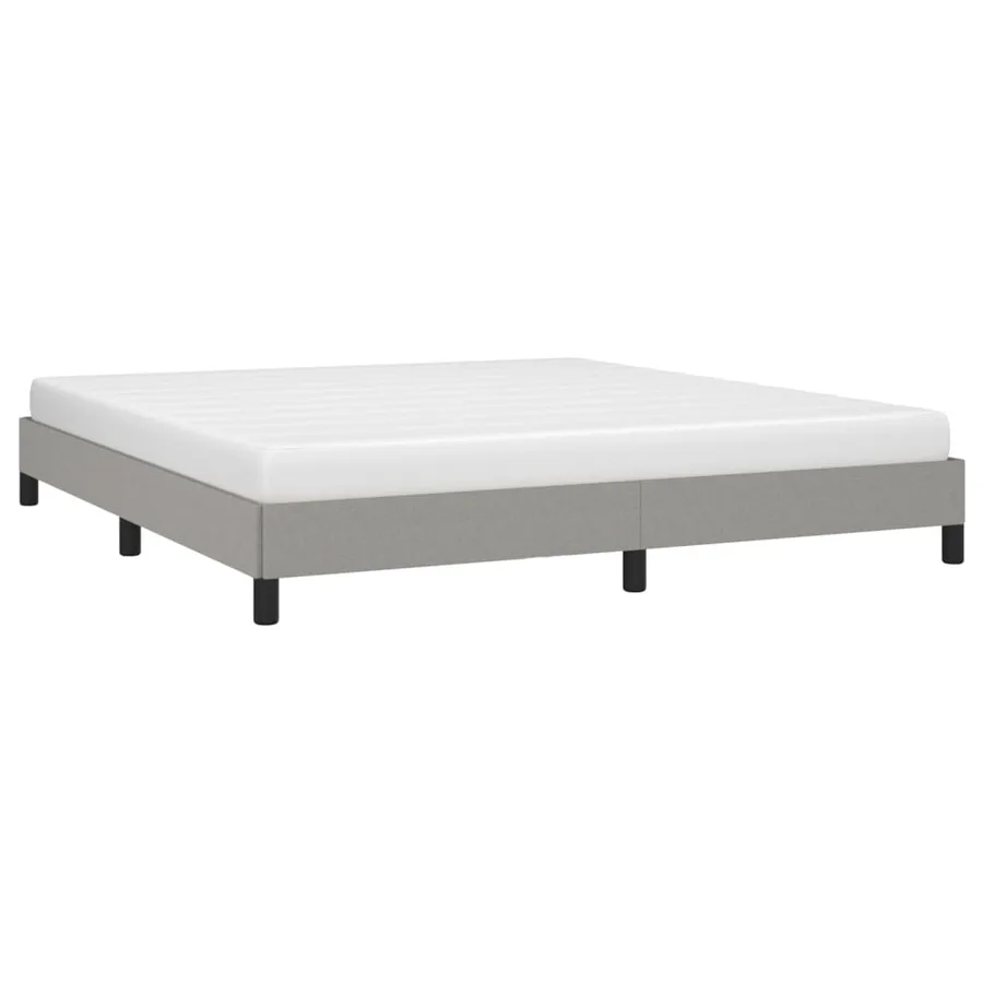 Cadre de lit sans matelas gris clair 160x200 cm tissu - 3