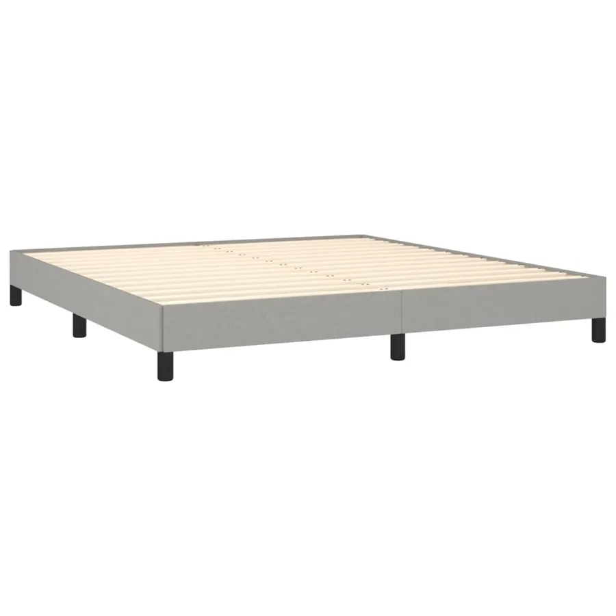 Cadre de lit sans matelas gris clair 160x200 cm tissu - 4