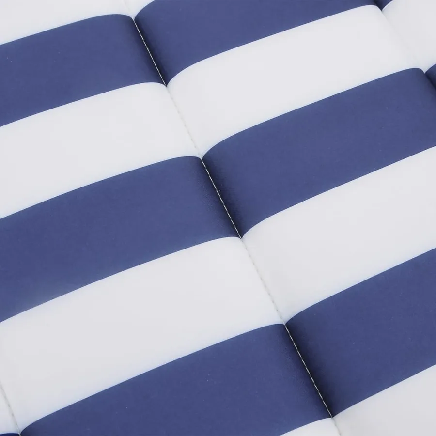 Coussin de chaise longue rayures bleues/blanches tissu oxford - 7