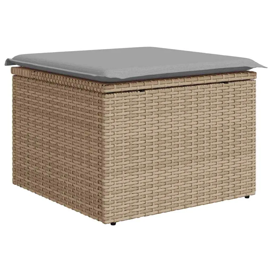Ensemble de Canapés avec coussin 6 pcs Beige polyrotin - 5
