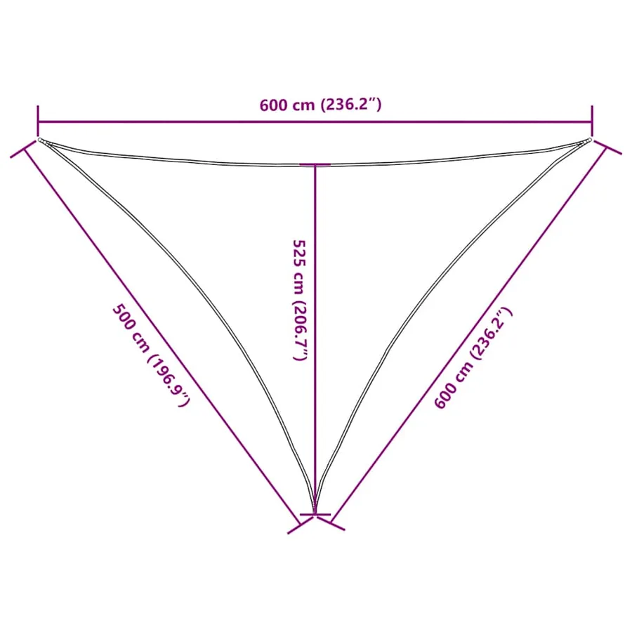 Voile de parasol Tissu Oxford triangulaire 5x6x6 m noir - 10