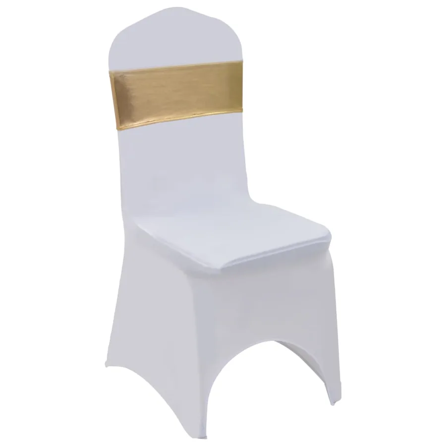 Ruban élastique de chaise 25 pcs avec boucle à diamants Doré