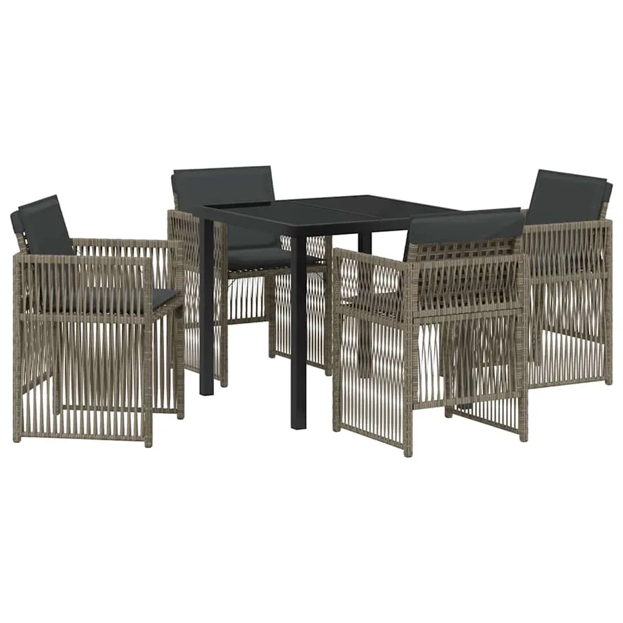 Ensemble de salle à manger pour jardin 5 pcs Gris - 2
