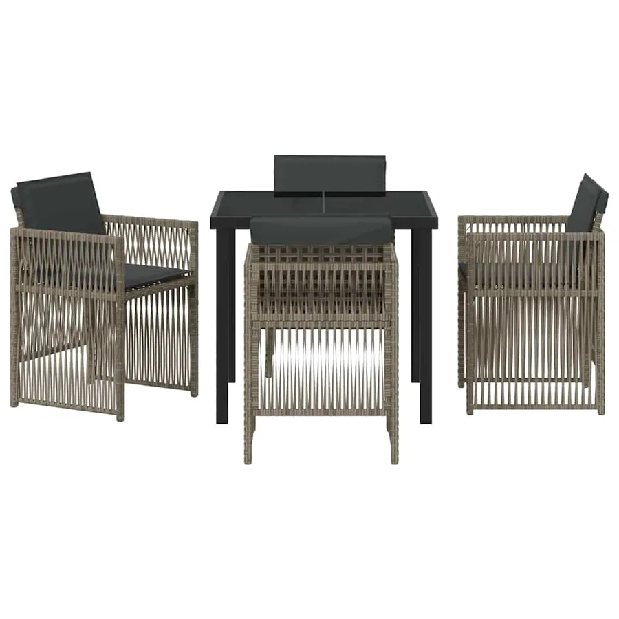 Ensemble de salle à manger pour jardin 5 pcs Gris - 7