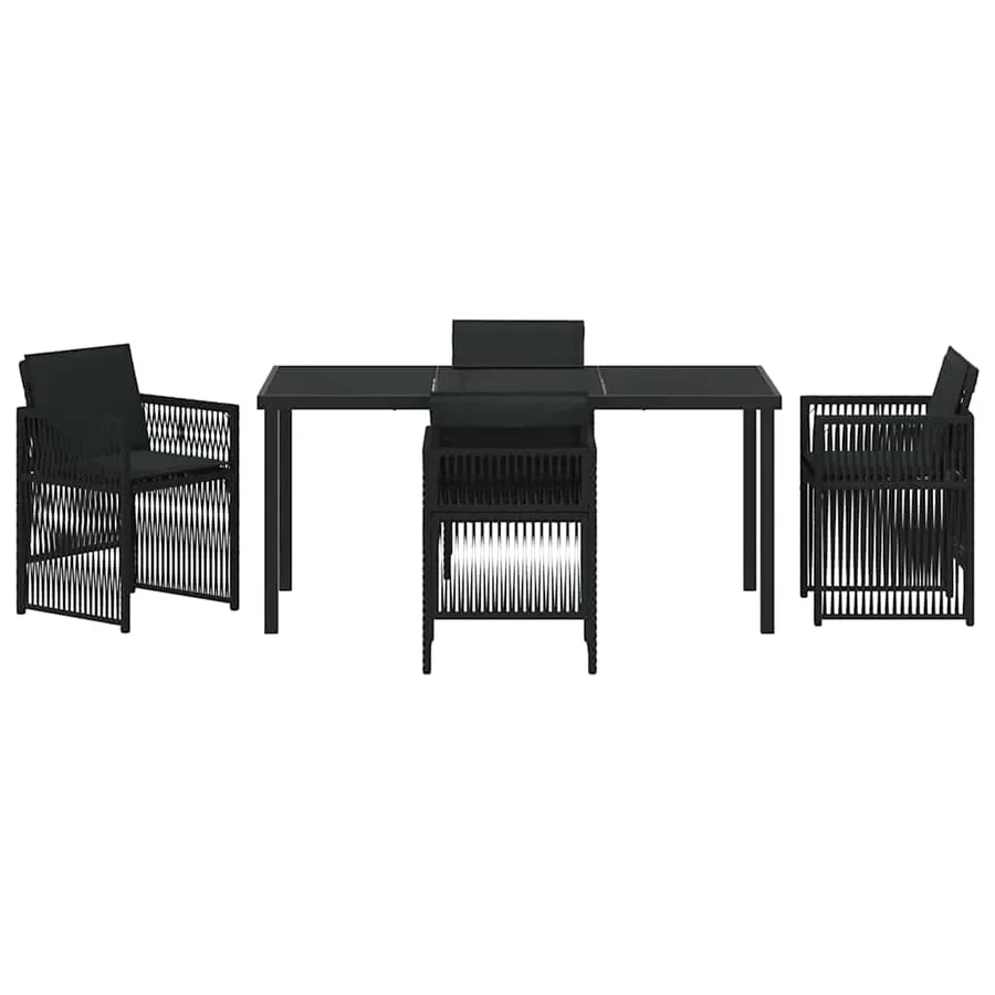 Ensemble de salle à manger pour jardin 5 pcs Noir - 7